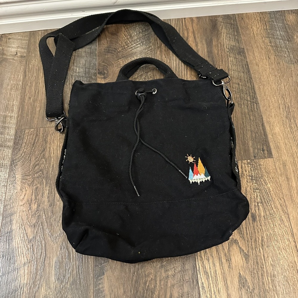 Women Canvas Tote Handbags Casual Shoulder Work Bag Crossbody Bag Black 12x12x3